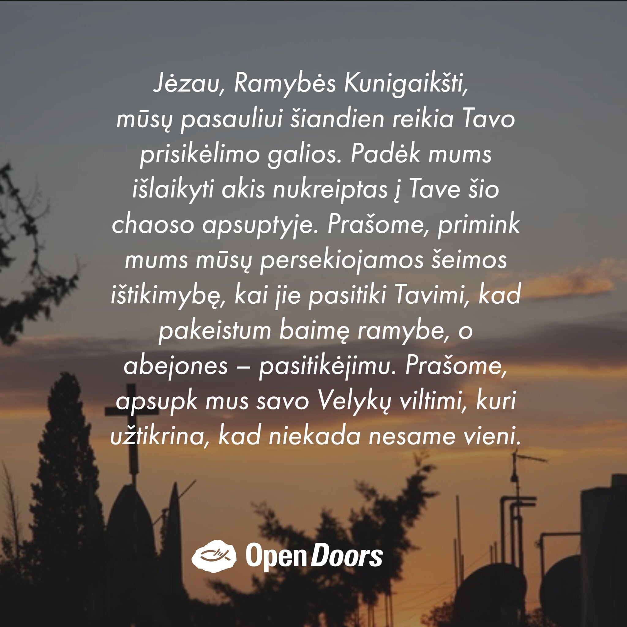 Malda už Velykų viltį