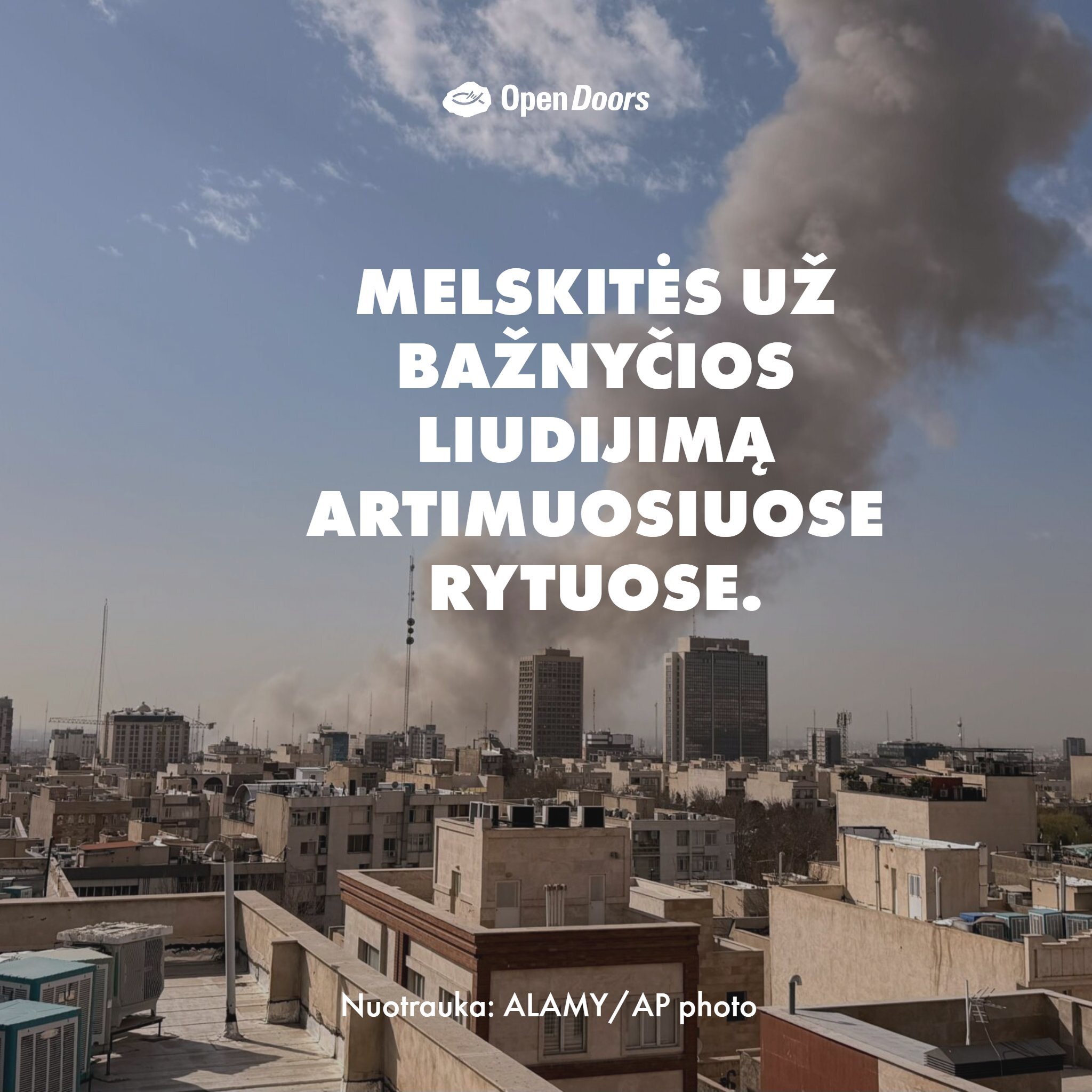 Melskitės už bažnyčios liudijimą Artimuosiuose Rytuose