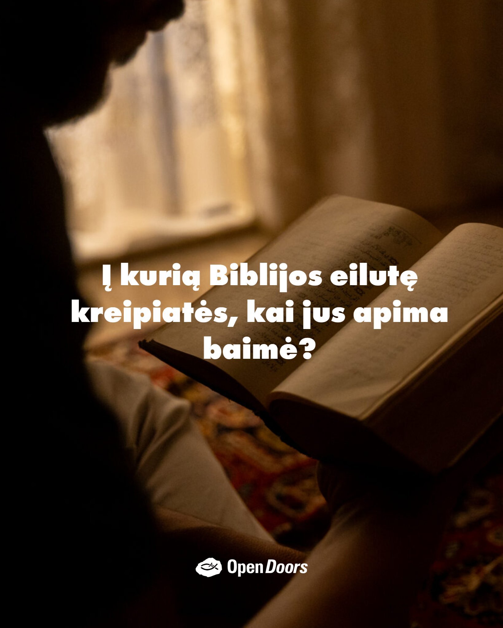 Į kurią Biblijos eilutę kreipiatės, kai jus apima baimė?