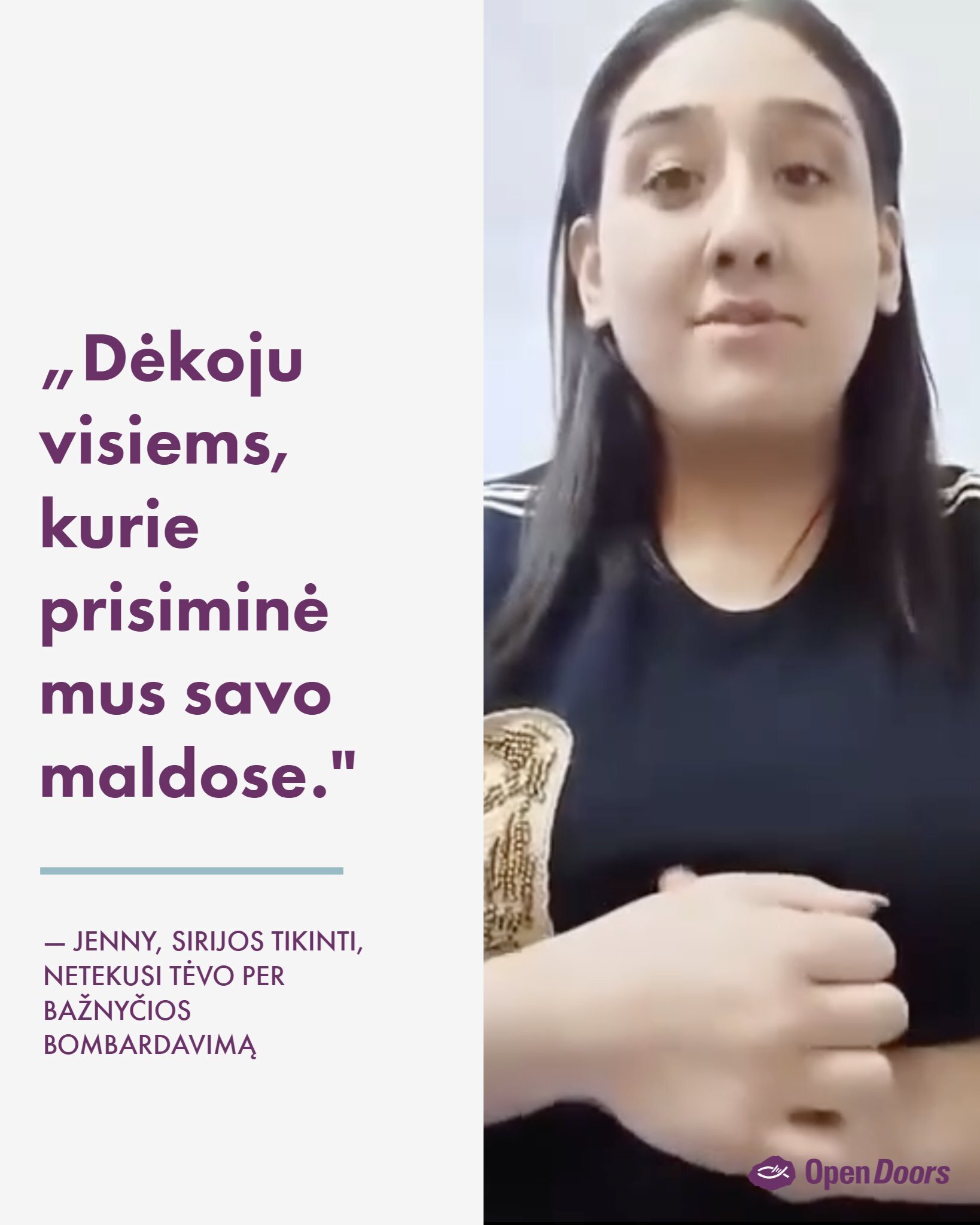 Dėkojame jums už maldas už Sirijos bažnyčią