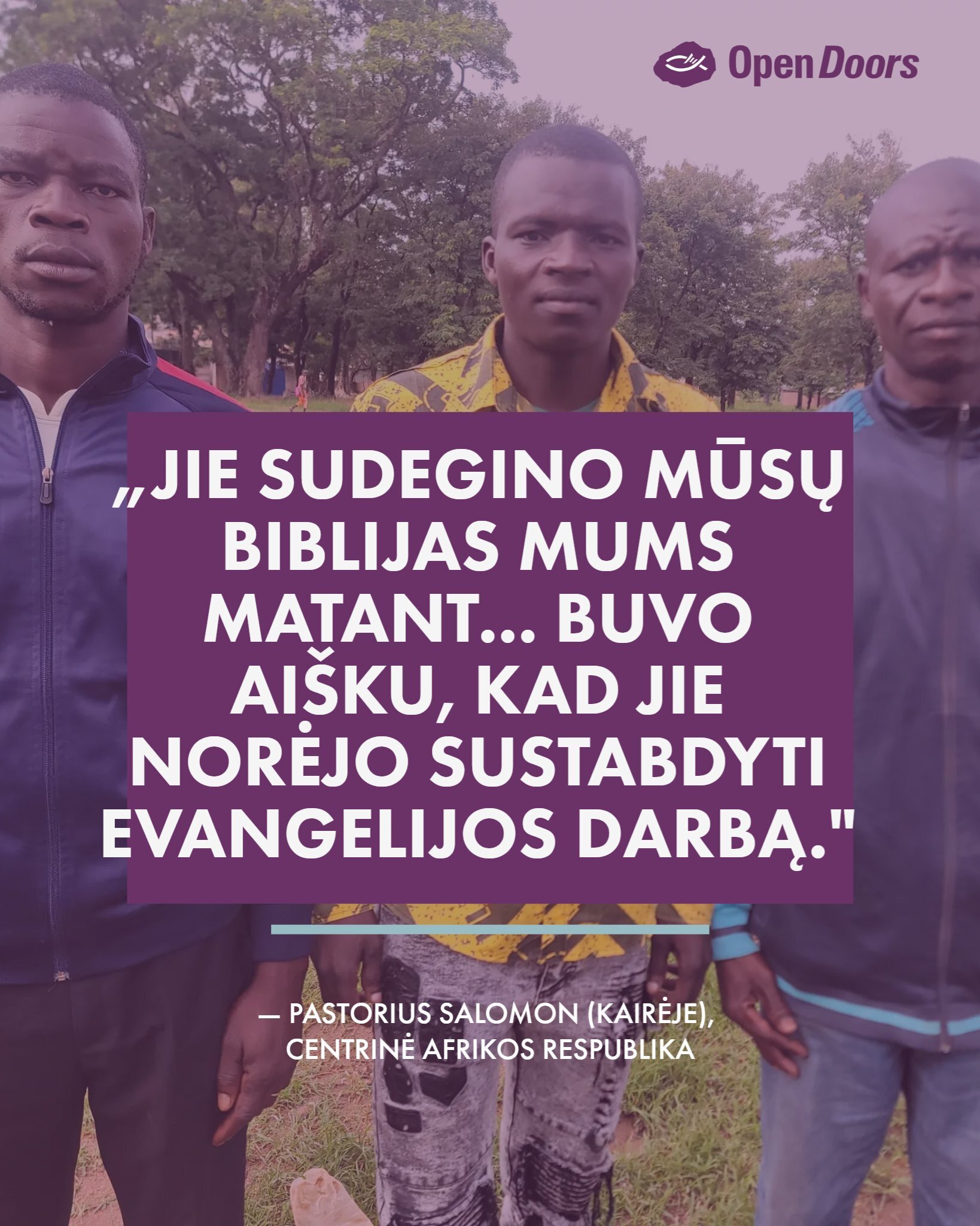 CAR: pastoriaus Salomon prašymas pasaulinei bažnyčiai