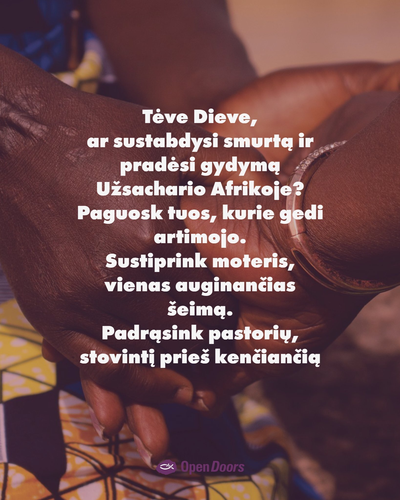 Melskitės už savo brolius ir seseris Afrikoje