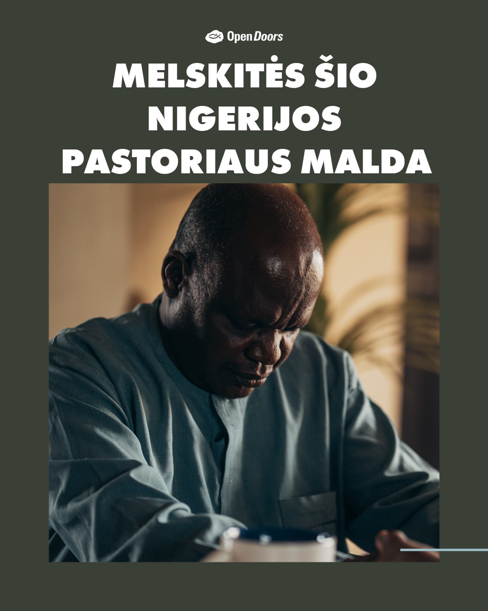 Pastoriaus Josiah malda už krikščionis visoje Užsachario Afrikoje