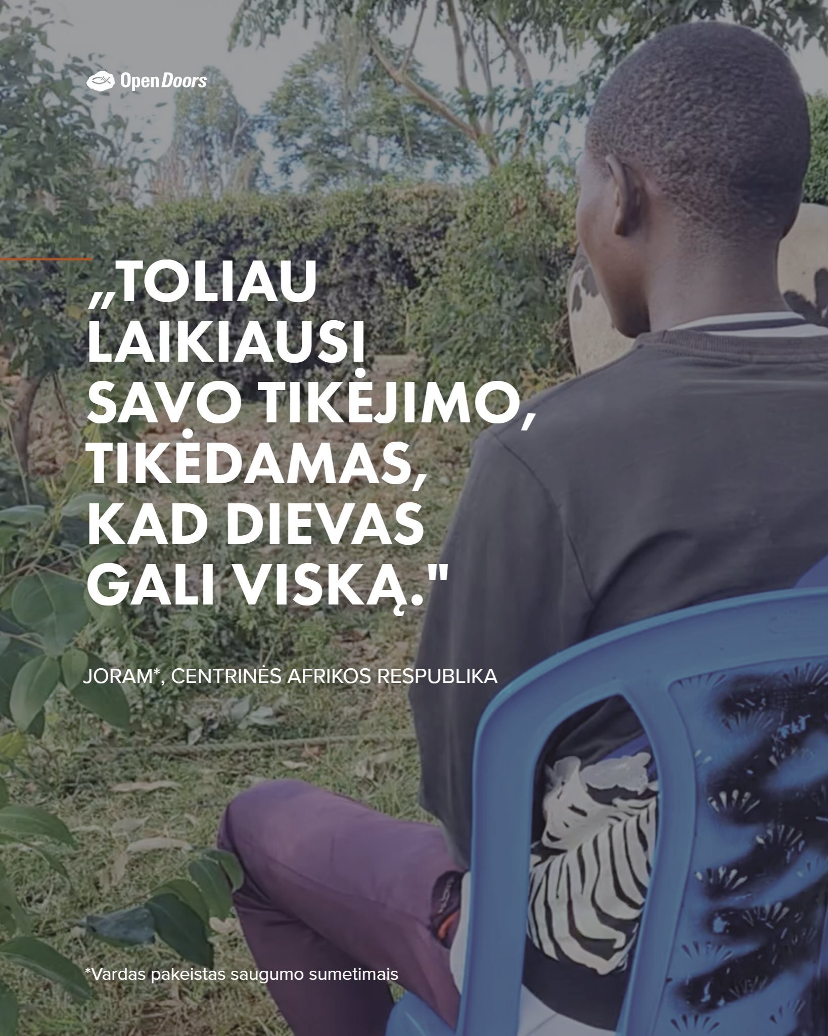 Jaunas tikintysis Centrinės Afrikos Respublikoje tvirtai laikosi nepaisant persekiojimų