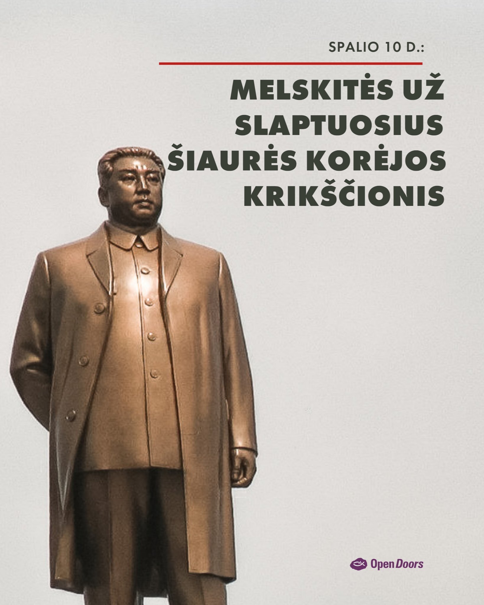 Melskitės už slaptuosius Šiaurės Korėjos krikščionis, kurie šiandien verčiami demonstruoti lojalumą