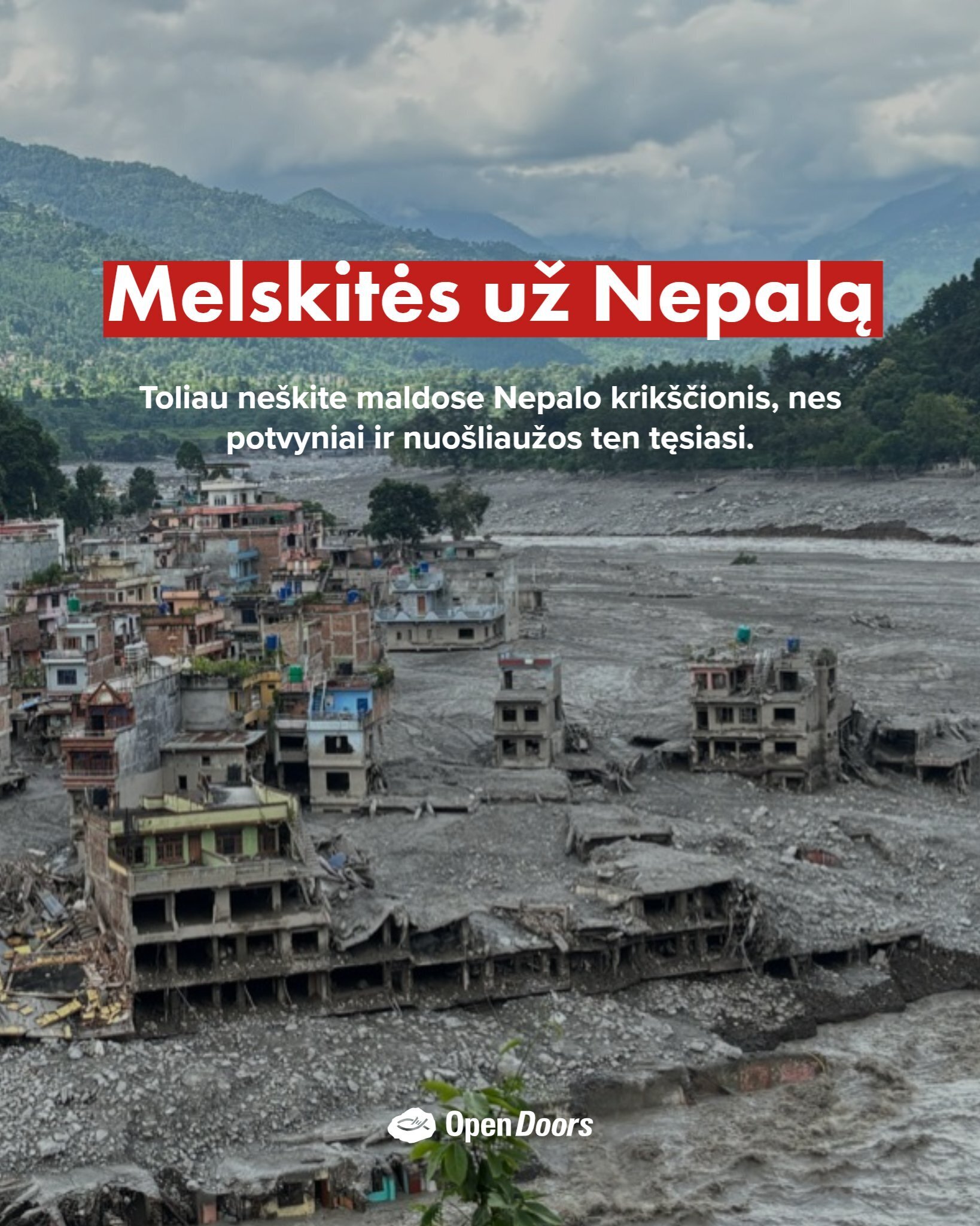 Nepalo krikščionys susiduria su naujais potvyniais; skubiai reikia maldų