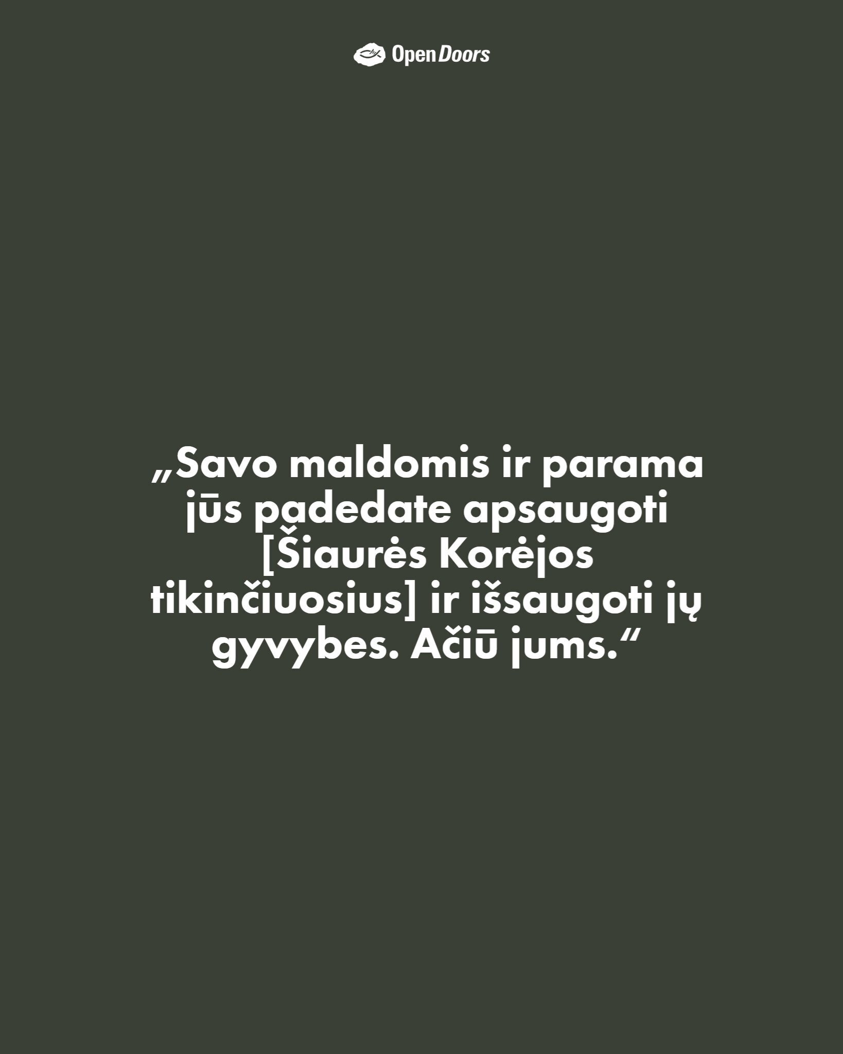 Penkios svarbios žinios iš lauko darbuotojo, tarnaujančio Šiaurės Korėjos krikščionims